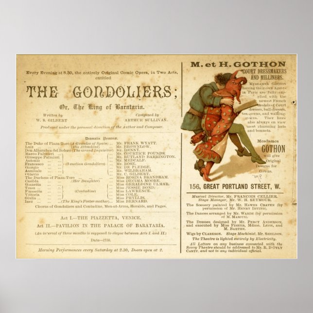 Poster Gondoliers Cast (Frente)