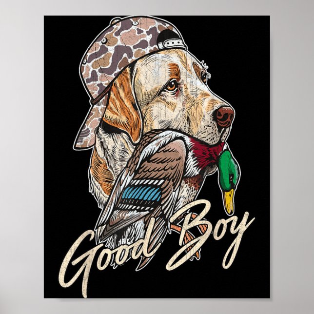 Poster Good Boy Tee Duck Hunting Labrador Retriever For M (Frente)