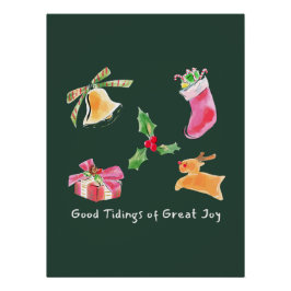 Póster Good Tidings of Great Joy Holiday Illustration
