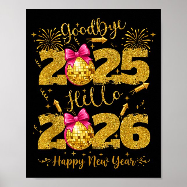 Poster Goodbye 2025 Hello 2026 Happy New Year's Eve  (Frente)