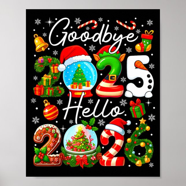 Poster Goodbye 2025 Hello 2026 Happy New Year's Eve Chris (Frente)