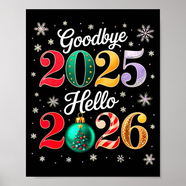 Poster Goodbye 2025 Hello 2026 Happy New Year's Eve Chris (Frente)
