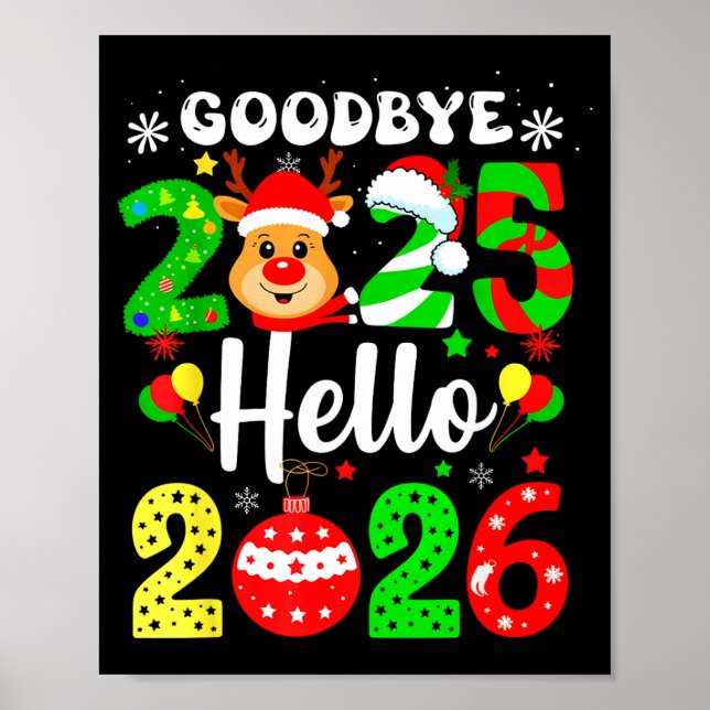 Poster Goodbye 2025 Hello 2026 Happy New Year's Eve Chris (Frente)