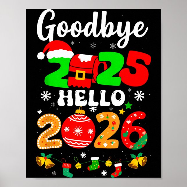 Poster Goodbye 2025 Hello 2026 Happy New Year's Eve Chris (Frente)