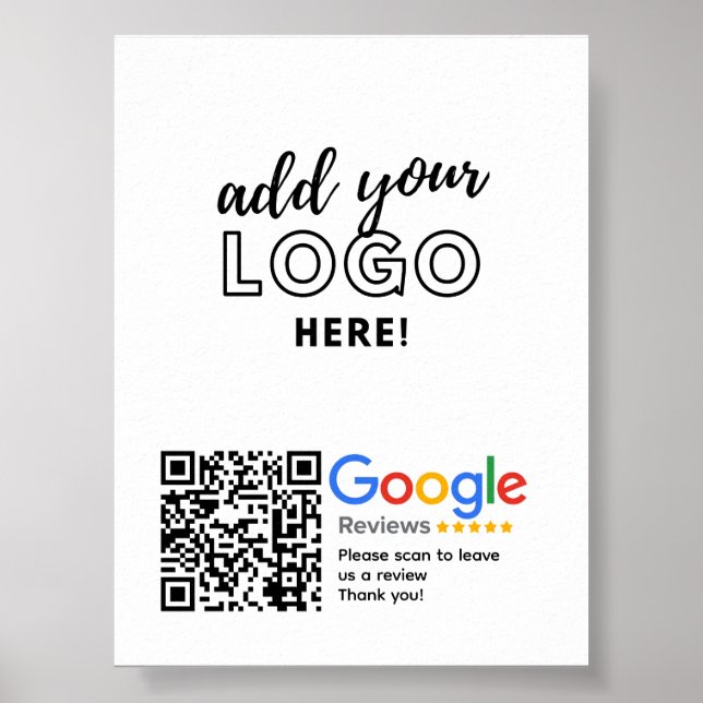 Poster GOOGLE REVISTA código QR Marca personalizada (Frente)