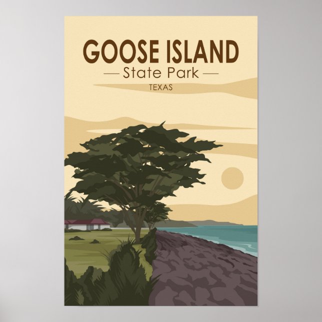 Poster Goose Island State Park Texas Vintage (Frente)