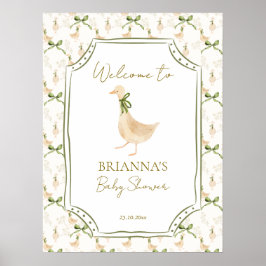 Poster Goose nursery rhymes baby shower welcome sign