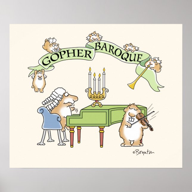 Poster GOPHER BAROQUE por Sandra Boynton (Frente)