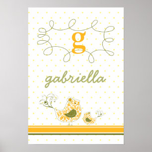 Póster Gordura Amarela Suave Mãe e Bebês Crianças Muralha