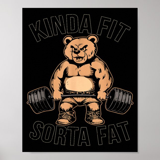 Poster GORDURA Sorta Ajustado - Engraçado Levantamento de (Frente)