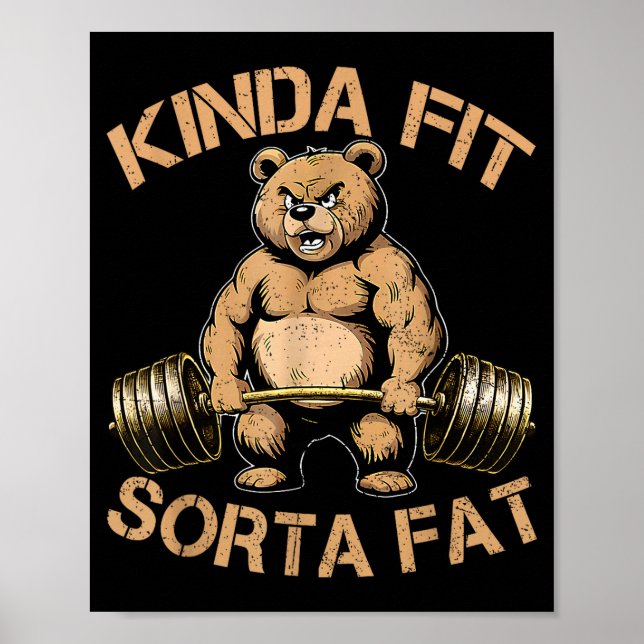 Poster GORDURA Sorta Ajustado - Engraçado Levantamento de (Frente)