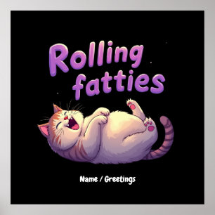 Poster Gorduras Rolantes Memória Engraçada E Gatos De Ped