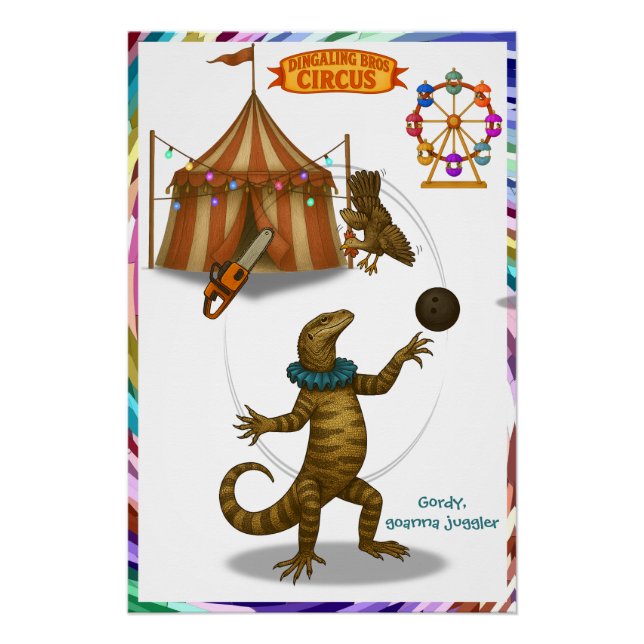 Póster Gordy, malabarista de goanna (Frente)