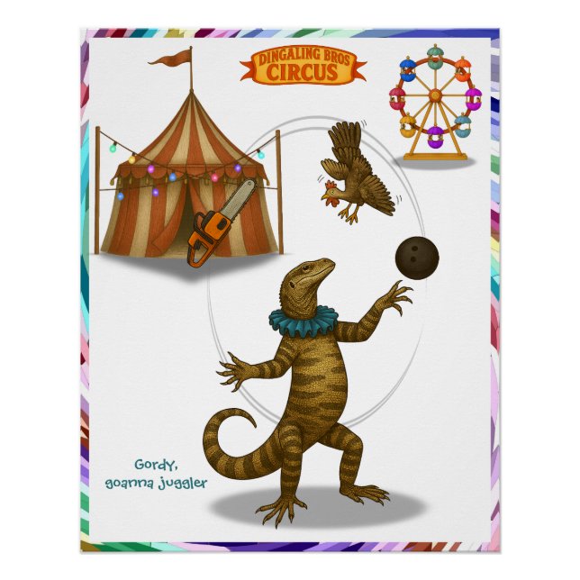 Póster Gordy, malabarista de goanna (Frente)