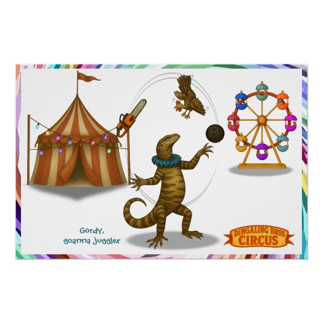 Póster Gordy, malabarista de goanna (Frente)
