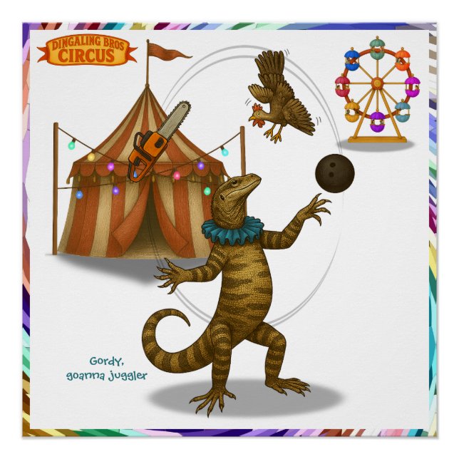 Póster Gordy, malabarista de goanna (Frente)