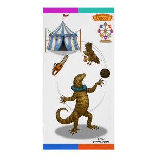 Póster Gordy, malabarista de lagarto-monitor