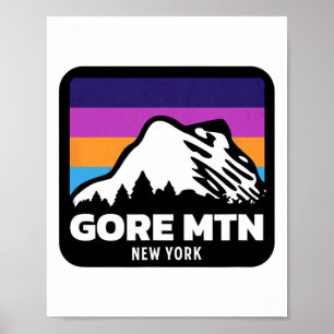 Poster Gore Mountain New York Esquiando a família Snowboa