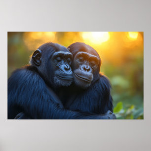 Poster Gorila Animal Selvagem Retrato Relaxando