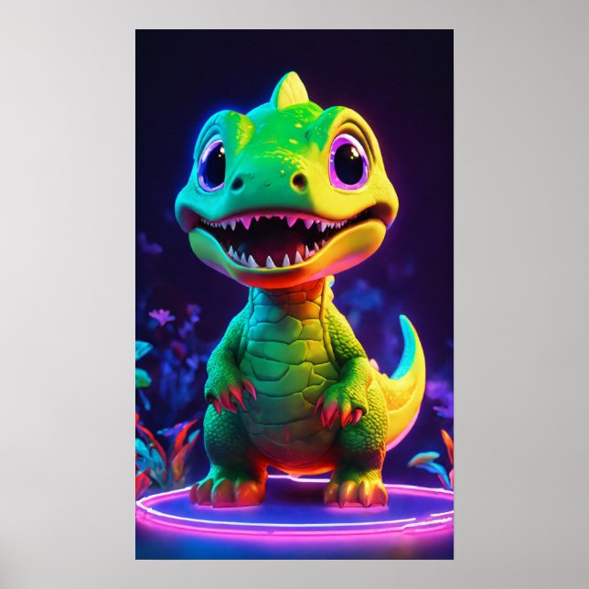 Poster Gorila Bebê Simpático Posando com um Sorriso Fofo (Frente)