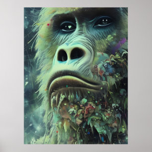 Poster Gorila e plantas