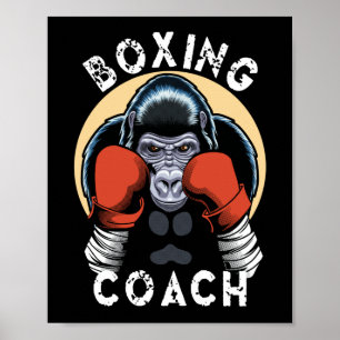 Poster Gorilla Boxing Coach - Treinador de Esportes