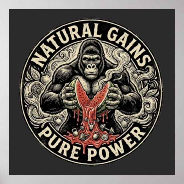 Poster Gorilla Gym Natural Gains - Pure Power  (Frente)