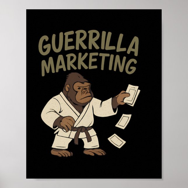 Poster Gorilla Karate Guerrilla Marketing Engraçado (Frente)