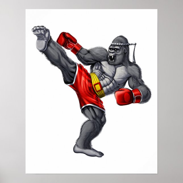 Poster Gorilla Muay Thai Fighter (Frente)