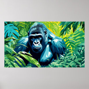POSTER GORILLA NA FLORESTA 5