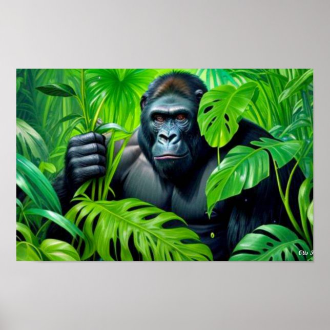 POSTER GORILLA NA FLORESTA DE CHUVA 6 (Frente)