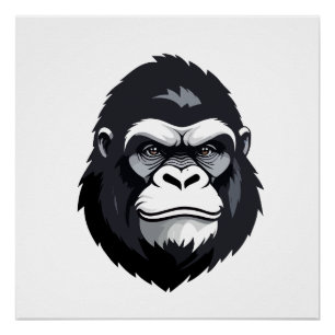 Póster Gorilla Vetor Art Animal Modern Urban Graphic