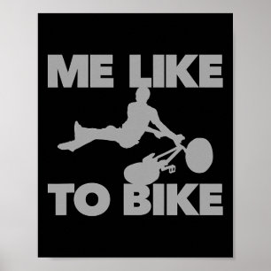 Poster Gosta De Andar De Bicicleta Engraçado Mountain Bik