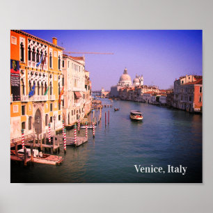 Poster Gostaria de estar em Veneza, cartão postal italian