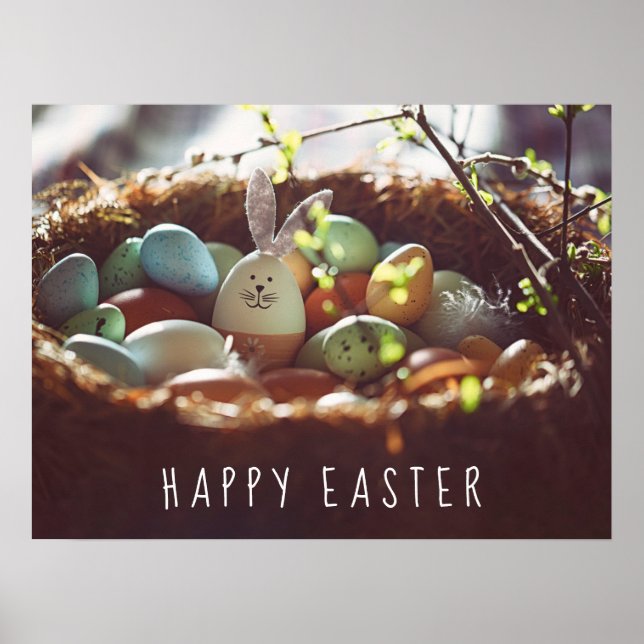 Poster Gota Colorida de Ovos de Páscoa (Frente)