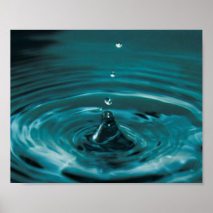 Póster Gota da água de turquesa