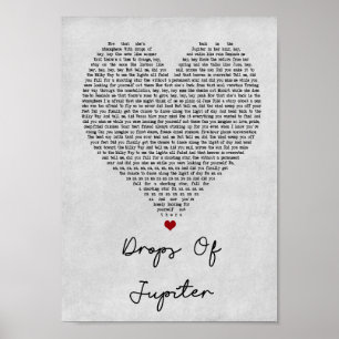 Poster Gotas da canção cinzenta do coração de Jupiter