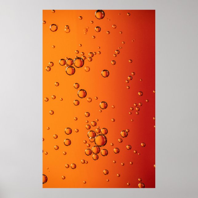 Poster Gotas de água na superfície laranja (Frente)