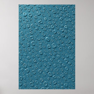 Poster Gotas digitais em relevo na superfície azul