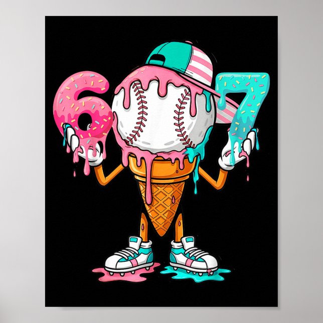 Poster Gotejamento de Beisebol Número 67 Jogador Ou 67º A (Frente)