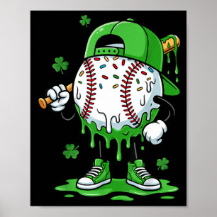 Poster Gotejamento de Beisebol Para Meninos Sorvete Gotej