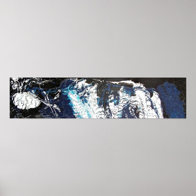 Poster Gotejamento Preto Azul (Frente)