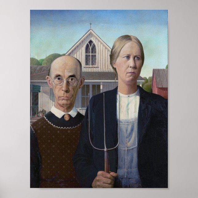 Poster Gothic Americano - Cartaz de Troca de Roupas (Frente)