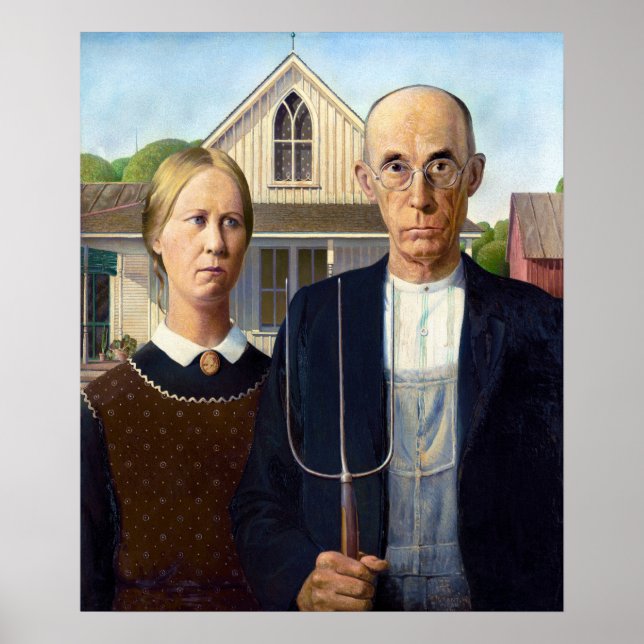 Poster Gothic Americano de Grant Wood  (Frente)