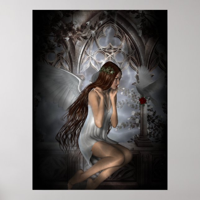 Poster Gothic Angel e sua pomba Vignette (Frente)
