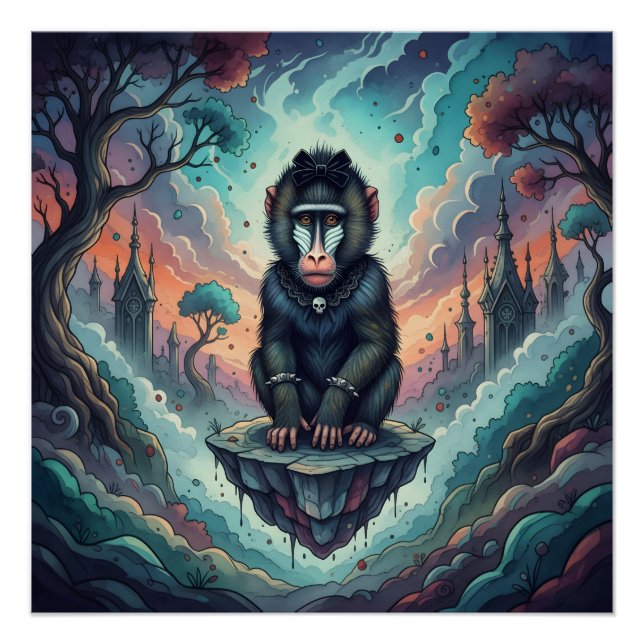 Póster Gothic Baboon Dreamscape (Frente)