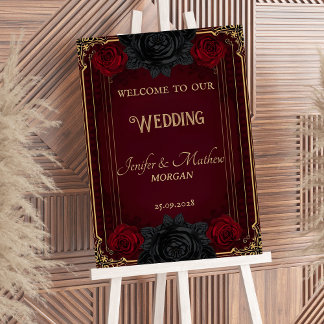 Poster Gothic Dark Romance Elegant Welcome Sign