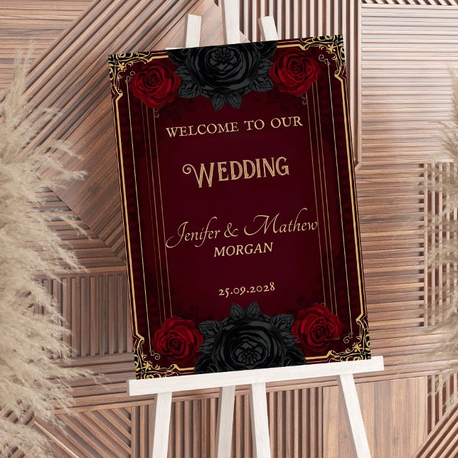 Poster Gothic Dark Romance Elegant Welcome Sign (Criador carregado)