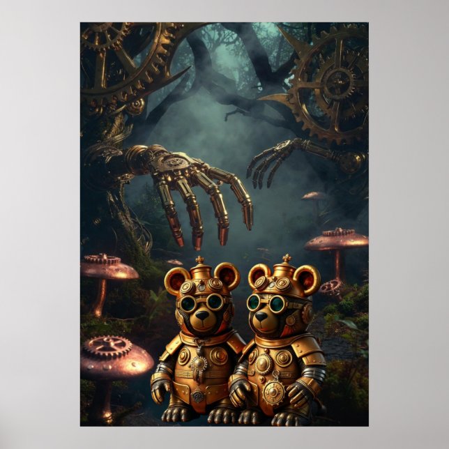 Poster Gothic Mechanical Dark Forest Steampunk Gummy Bear (Frente)