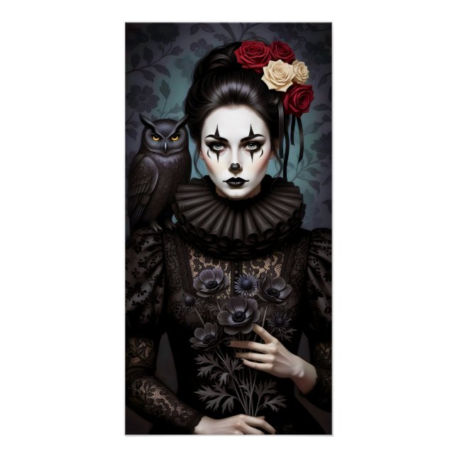 Póster Gothic Rose Queen – Dark Romantic Art with Skeleto (Frente)